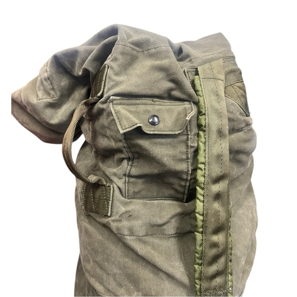 🎒 Vintage Military-Style Canvas Rucksack Backpack |‎ Olive Drab